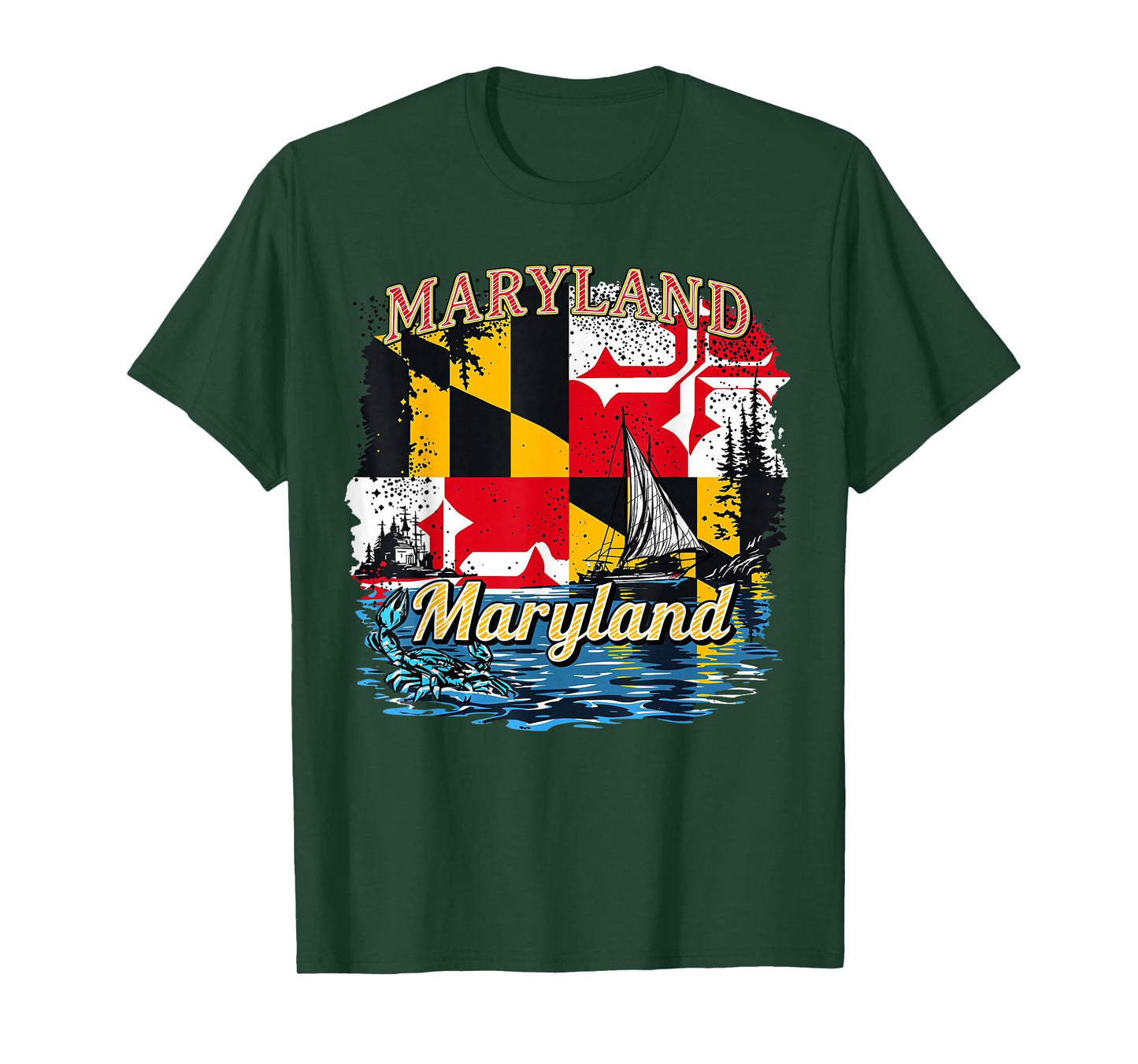Vintage Maryland MD State Flag Retro T-Shirt
