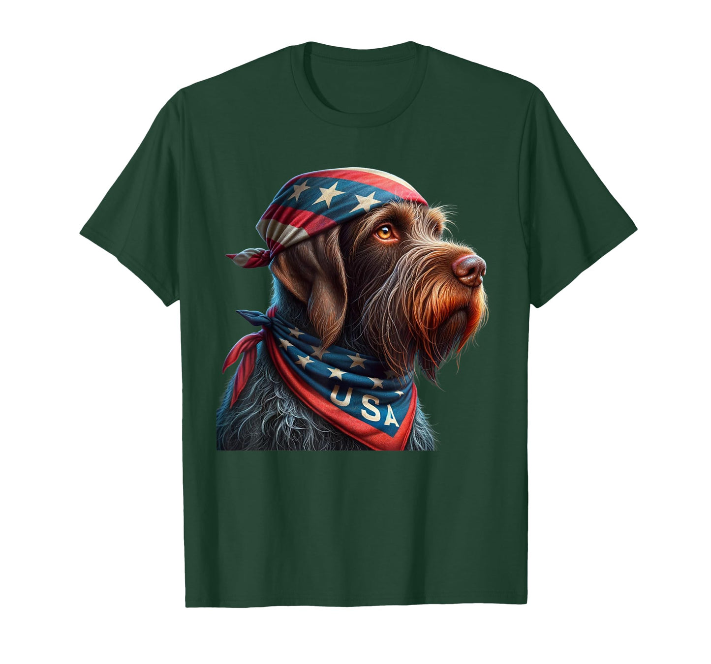 wirehaired pointing griffon dog american flag 4th of july Women Kids Men T-Shirt