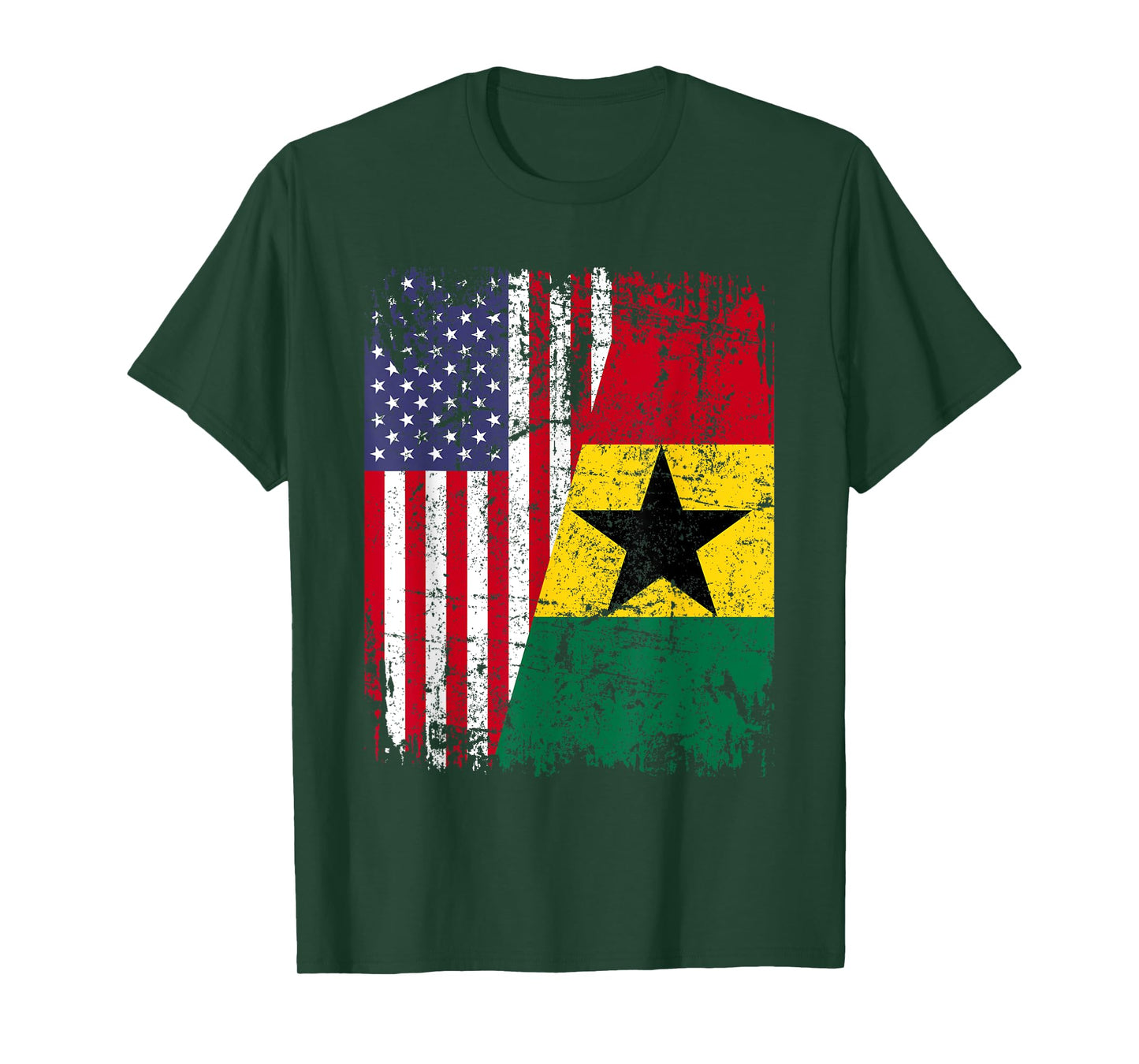 GHANAIAN ROOTS | Half American Flag | GHANA T-Shirt