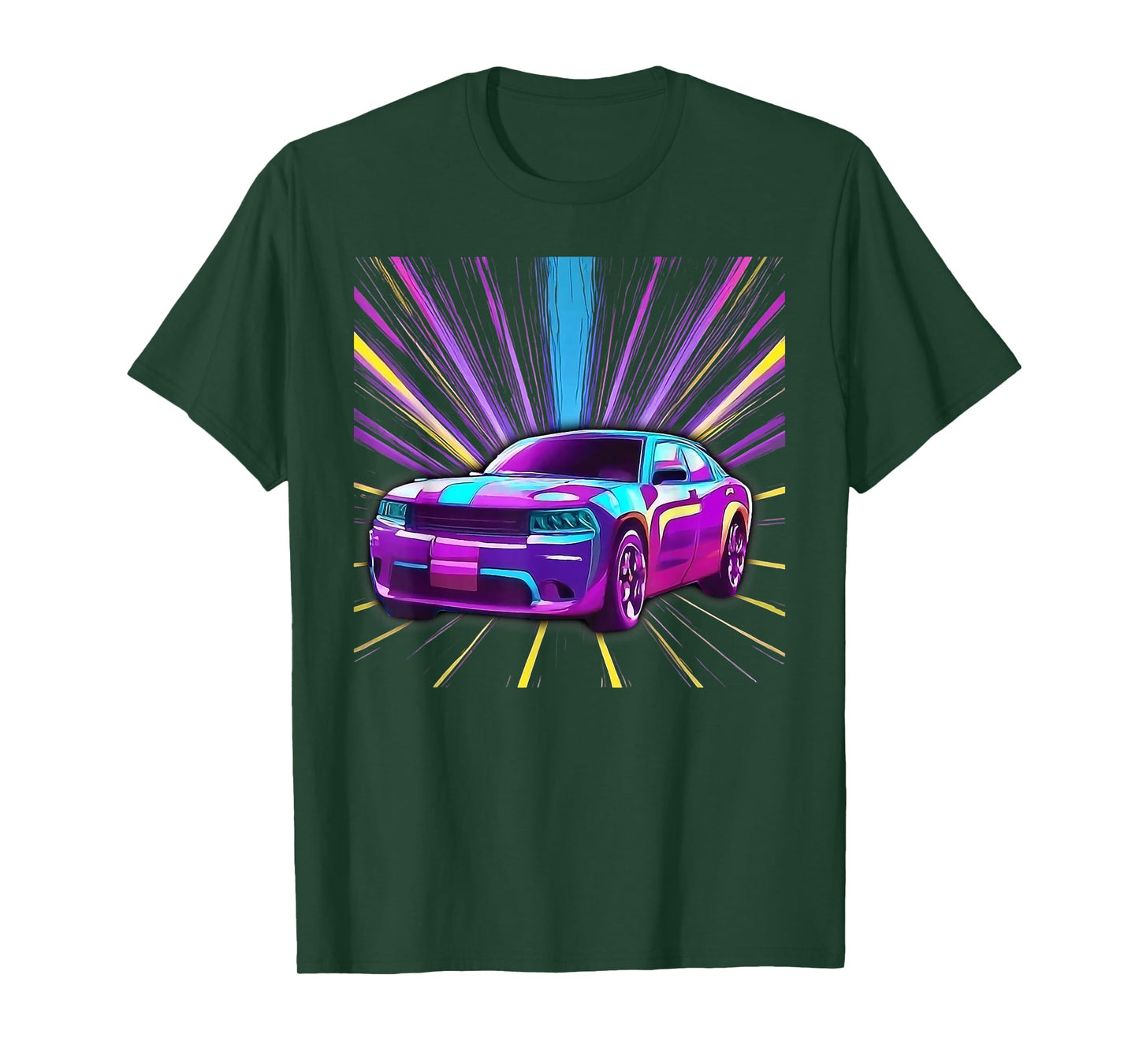 Cool Purple Muscle Car Exotic Race Sports Racing Graphic T-Shirt