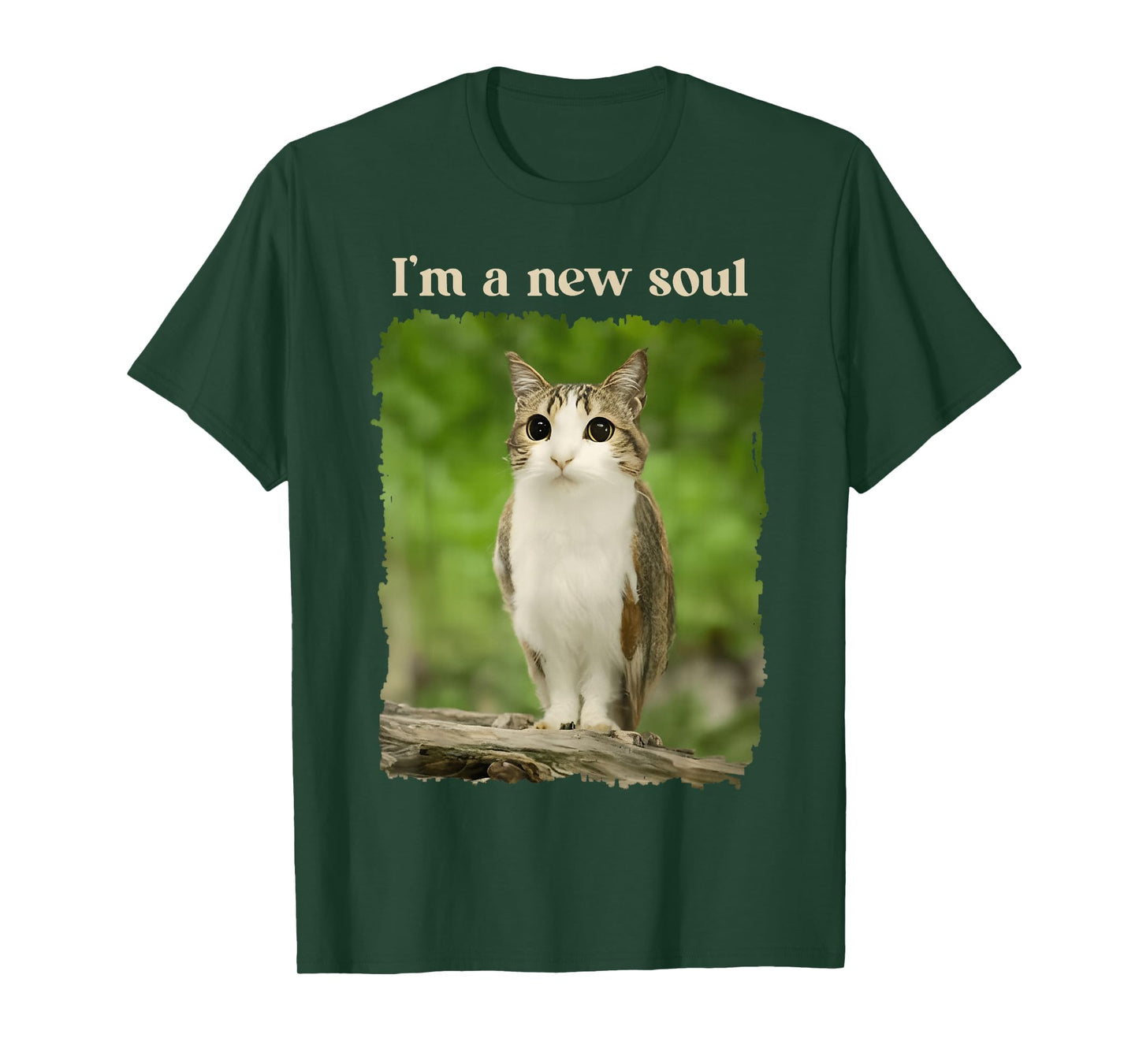 Im A New Soul Cat Cute Owl Cat Hybrid Funny Animal Meme T-Shirt