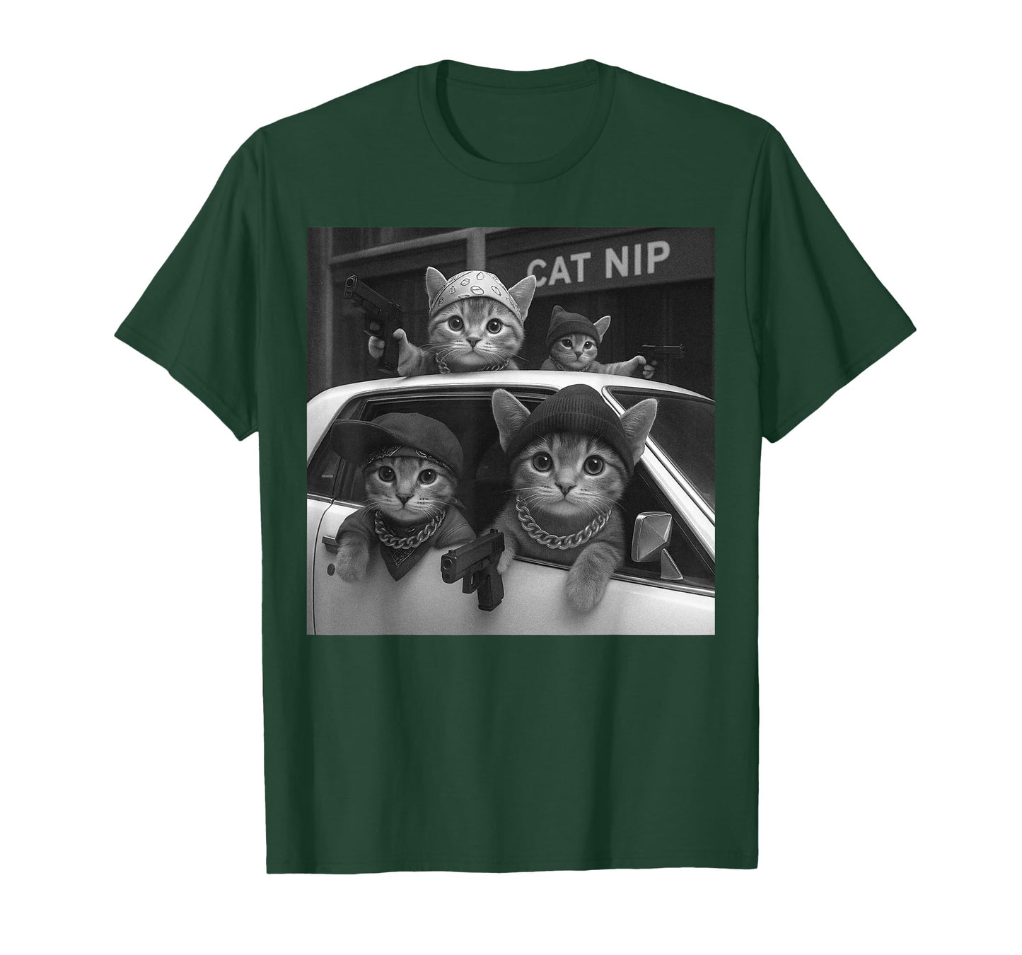 Cat Gang Vintage Funny Kitty Gangster Meme T-Shirt