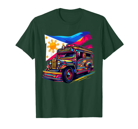 Philippines Flag Proud Filipino Souvenir Philippines Jeepney T-Shirt