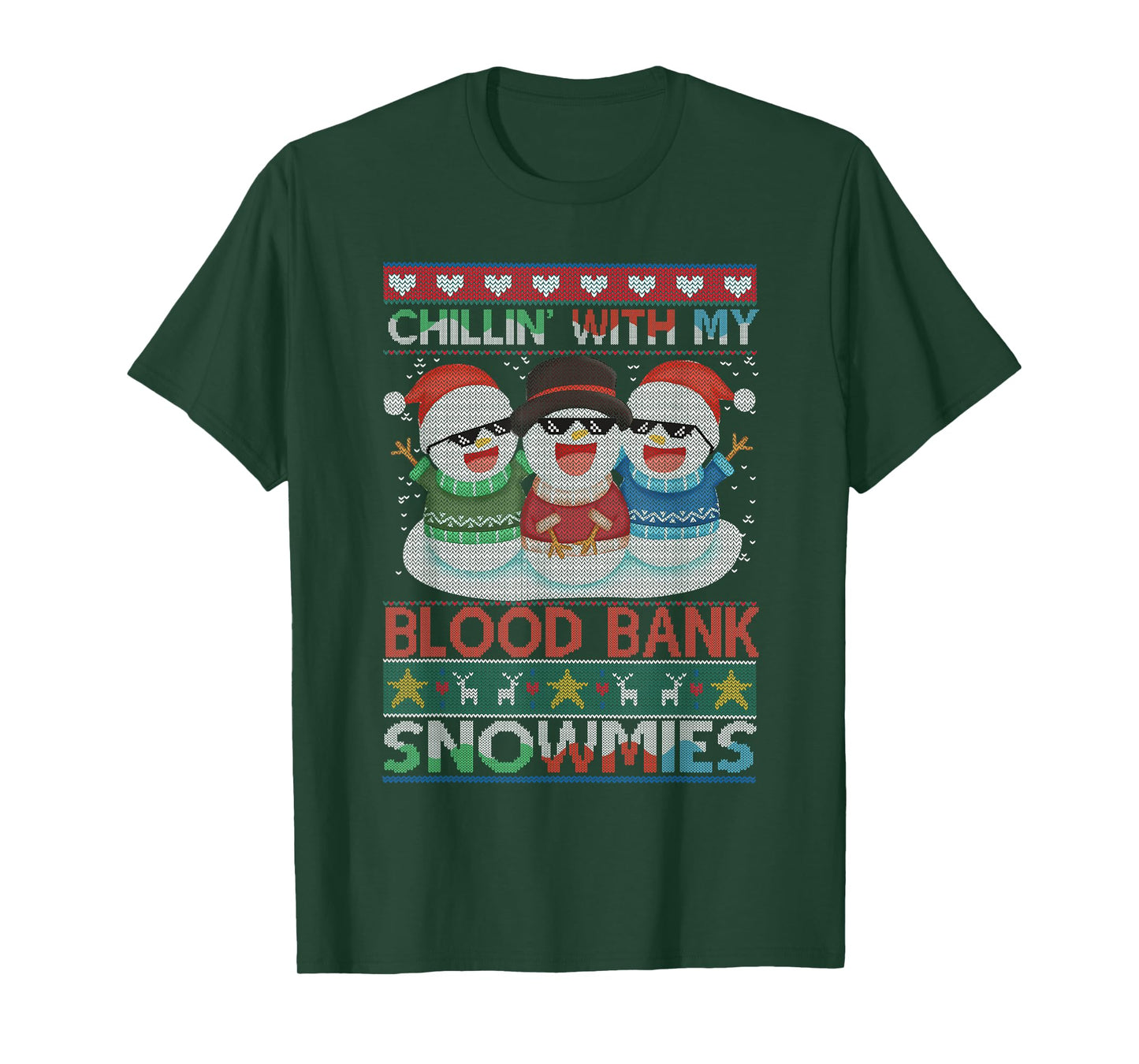 Chillin' with my Blood Bank Snowmies Medical Lab Christmas T-Shirt