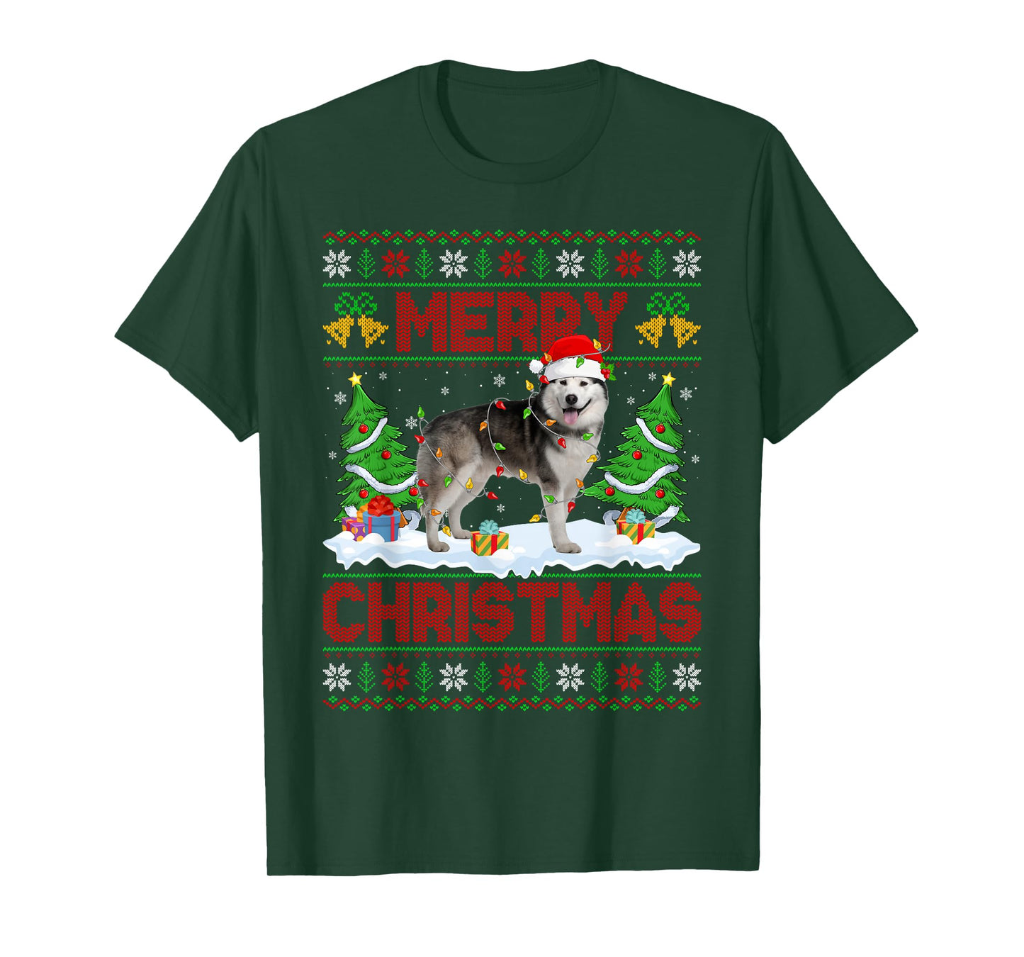 Alaskan Malamute Ugly Xmas Sweater Funny Pet Dog Christmas T-Shirt