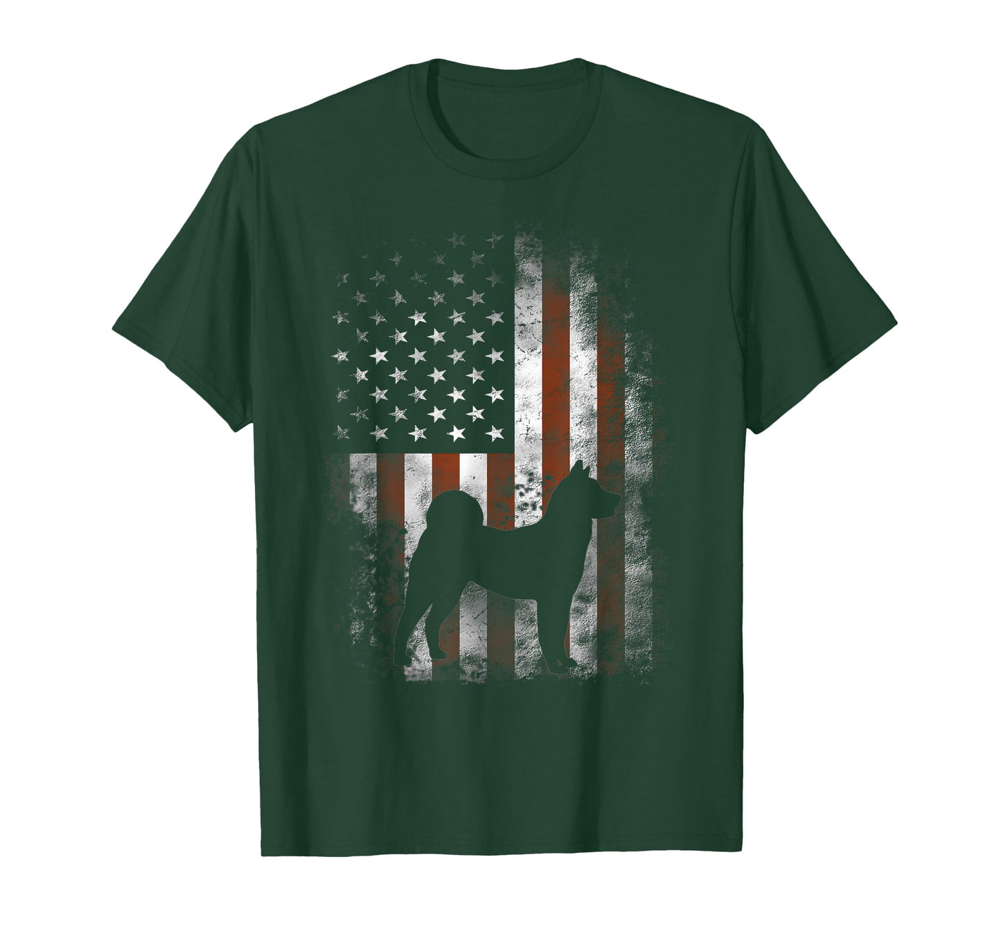 Akita Inu T-Shirt American Flag Patriotic 4th Of July T-Shirt