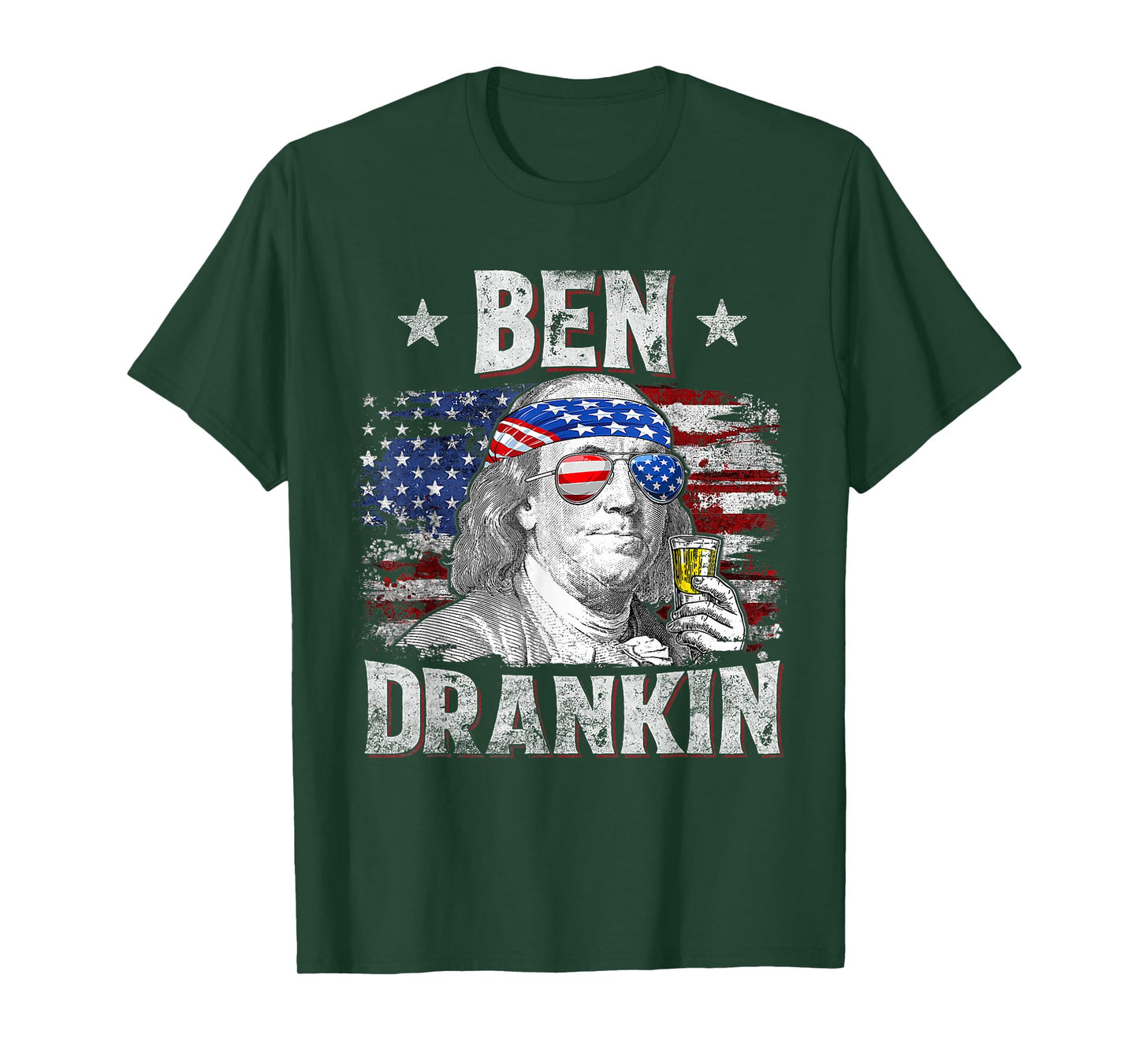 Ben Drankin Beer 4th of July Funny Patriotic USA Men Women T-Shirt