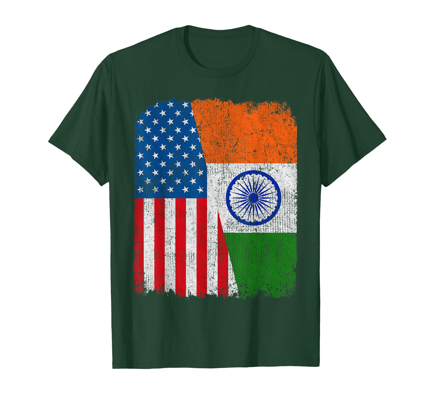 Indian American Flag Half USA India Root Proud T-Shirt