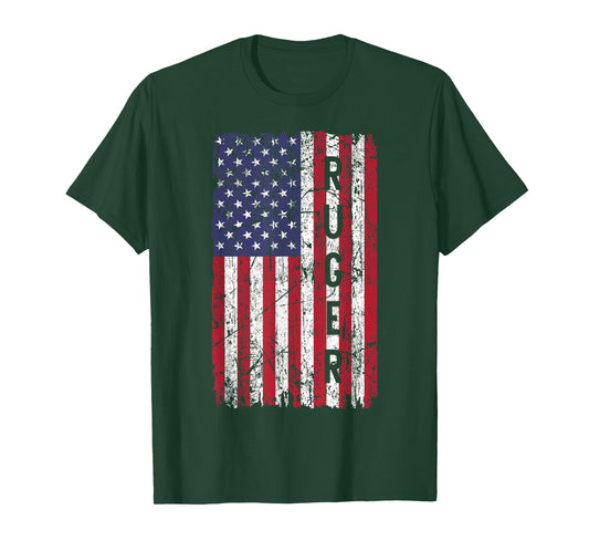 Vintage American USA Flag Retro Ruger Family Friend Matching T-Shirt