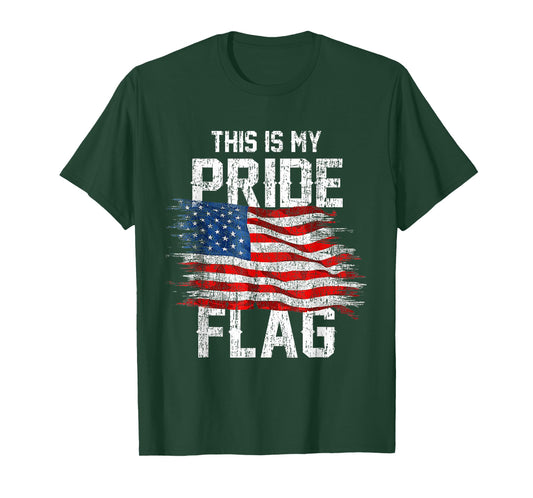 This is My Pride Flag USA American 4th of July Patriotic T-Shirt