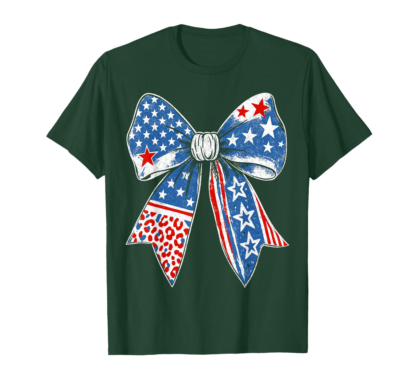 Cute Coquette Bow Patriotic Independence Day Bow 4th of July T-Shirt