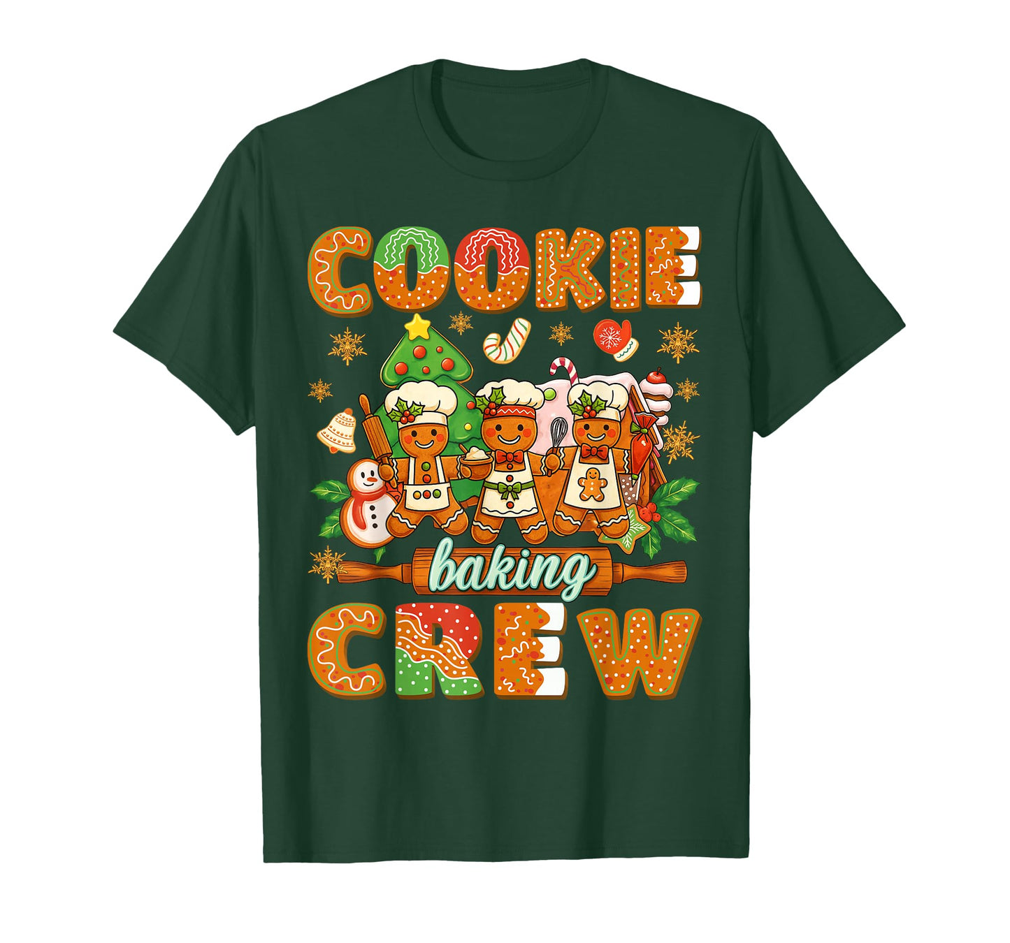 Christmas Cookie Baking Crew Gingerbread Man Xmas Baker Kids T-Shirt