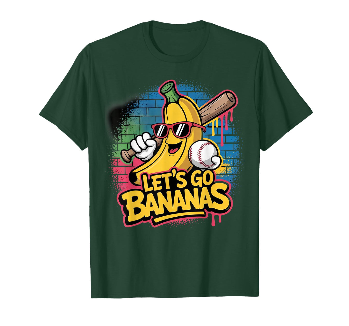 Funny Banana Let's Go Bananas Baseball T-Shirt