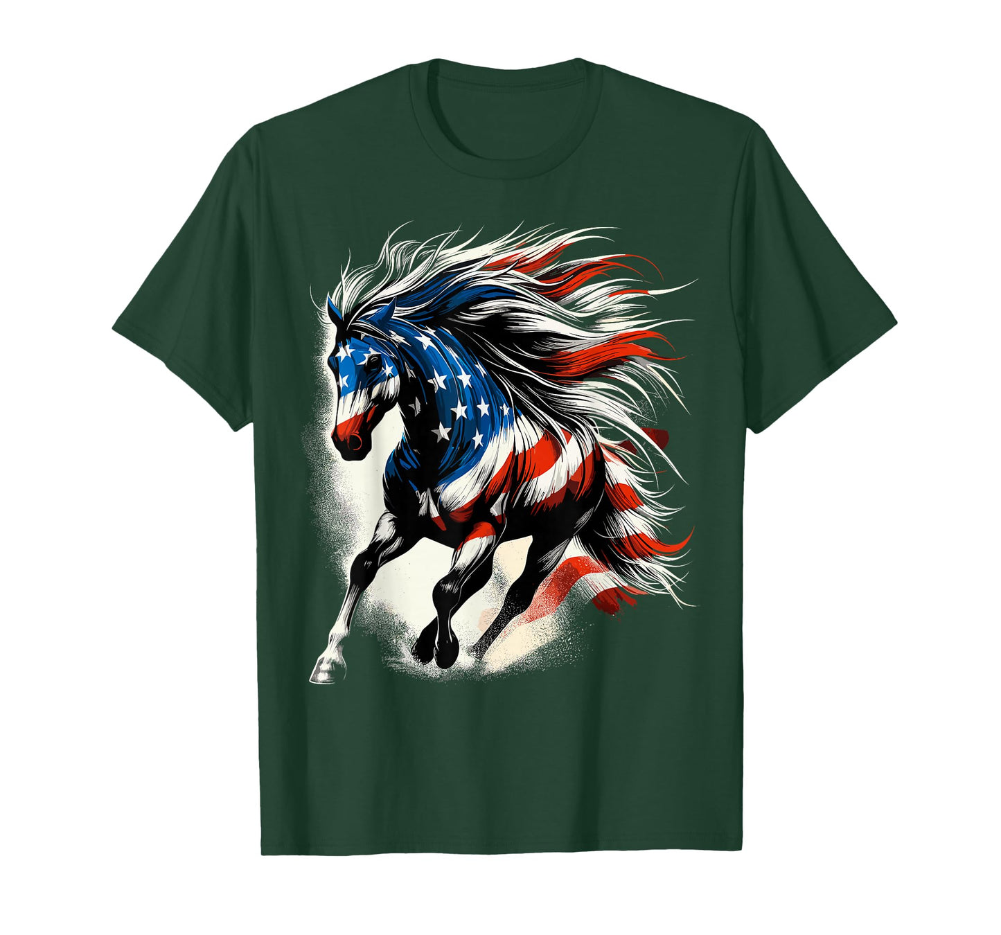 Horse American Flag USA 4th of July T-Shirt