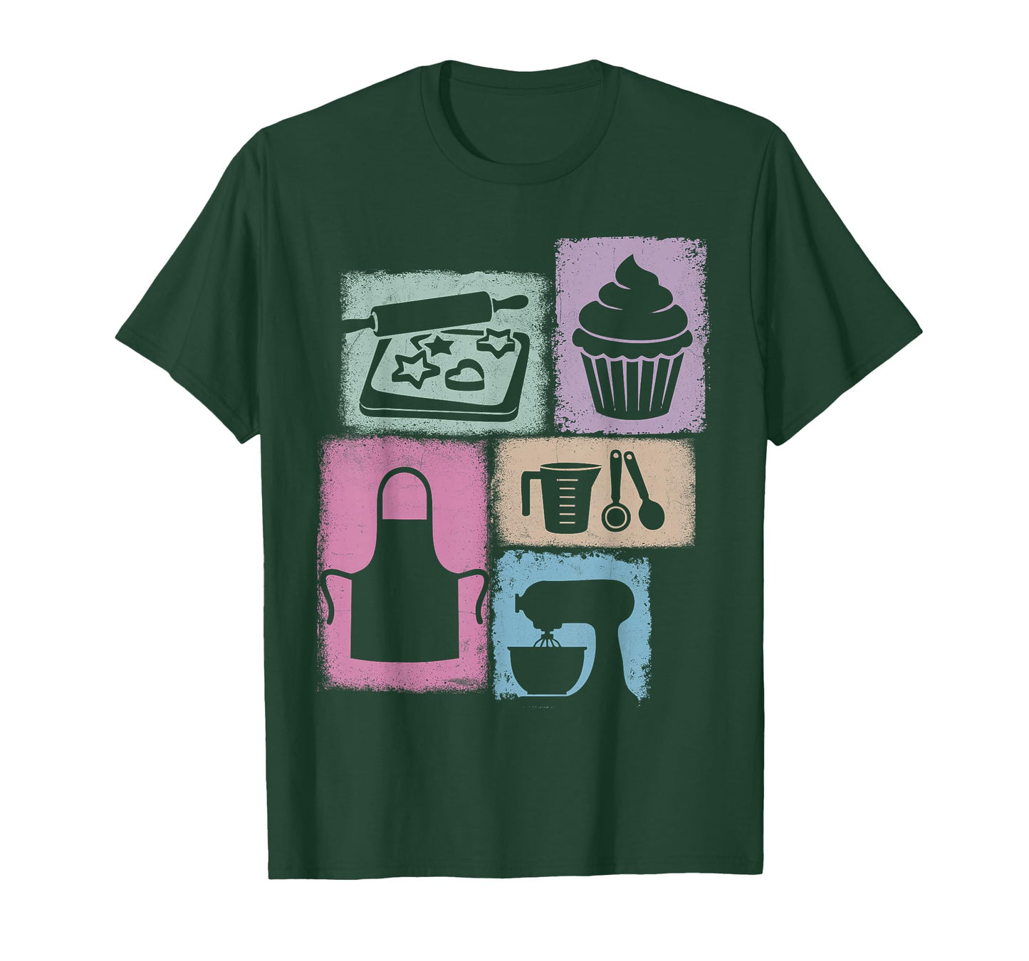 Baker Vintage Collage Baking Women Chef Foodie T-Shirt