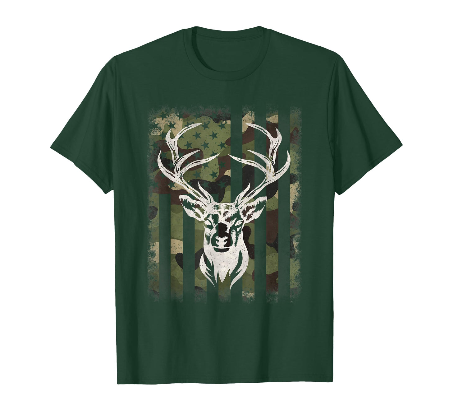 Camouflage American Flag Camo Deer Hunting Hunter Men T-Shirt