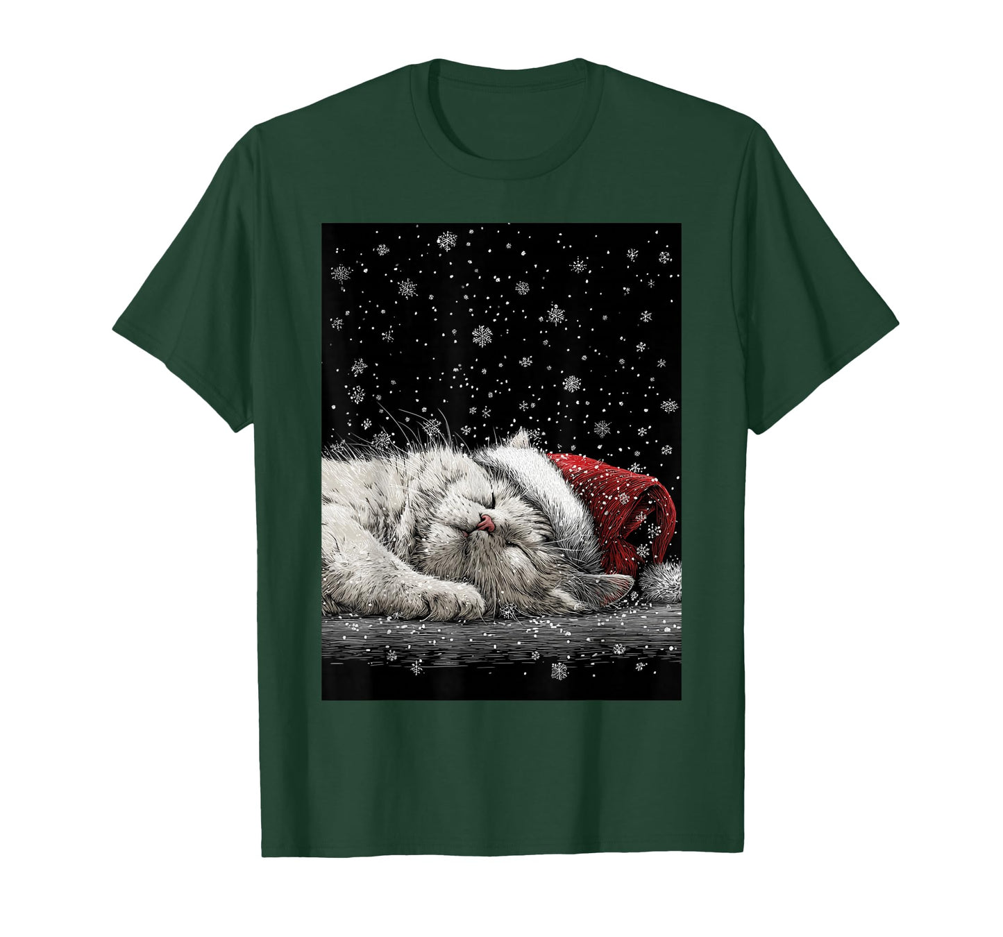 White Cat Christmas T-Shirt