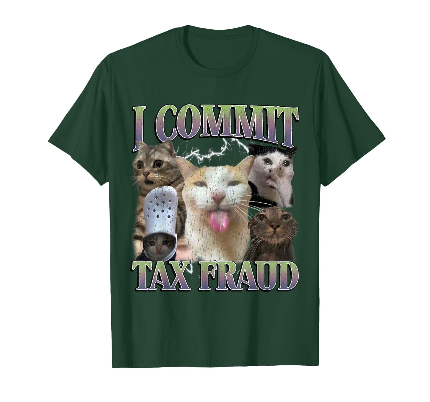 I Commit Tax Fraud Funny Cat Meme Bootleg Graphic Men Women T-Shirt