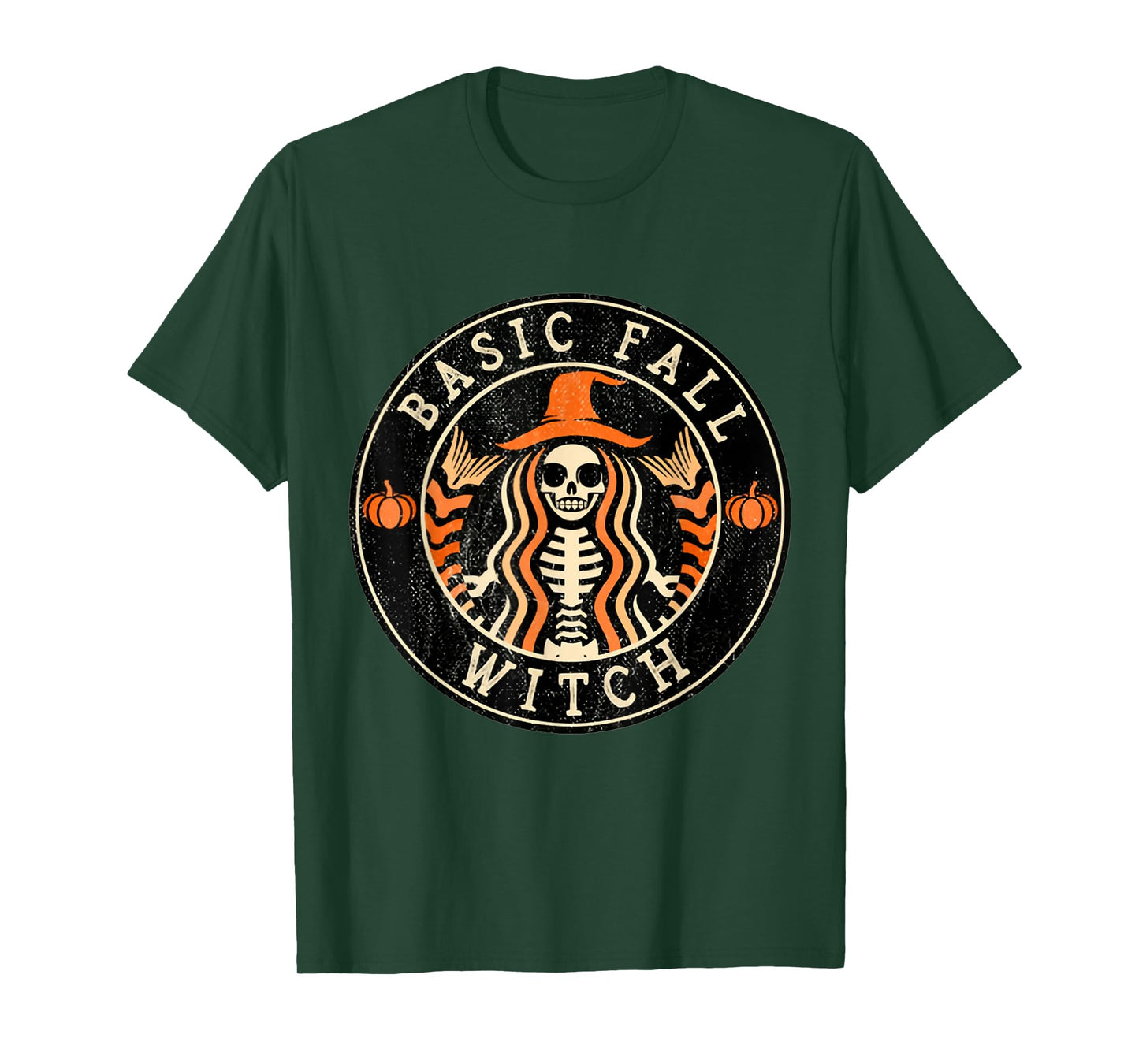 Basic Fall Witch Mermaid Witch Skeleton Halloween Shirt
