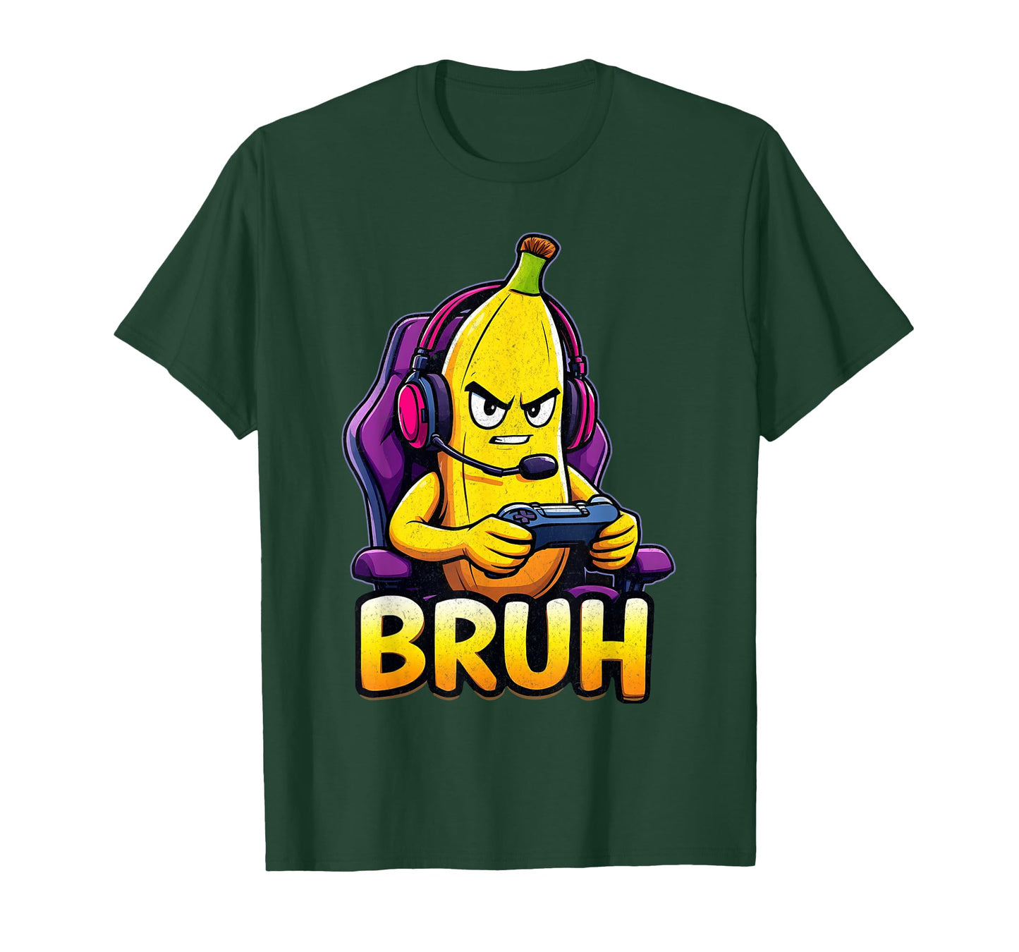 Funny Banana Gamer Bruh Meme Controller Gaming Humor Boys T-Shirt