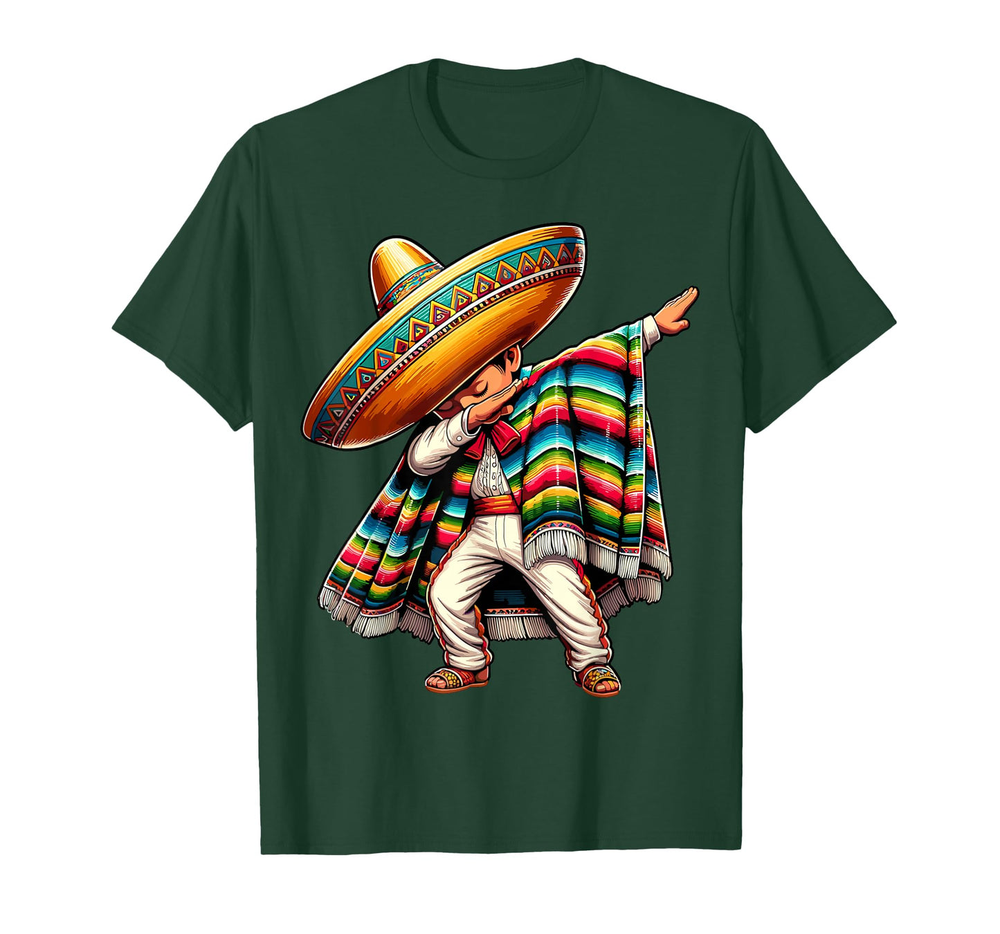 Dabbing Boys Mexican Poncho Cinco de Mayo T-Shirt
