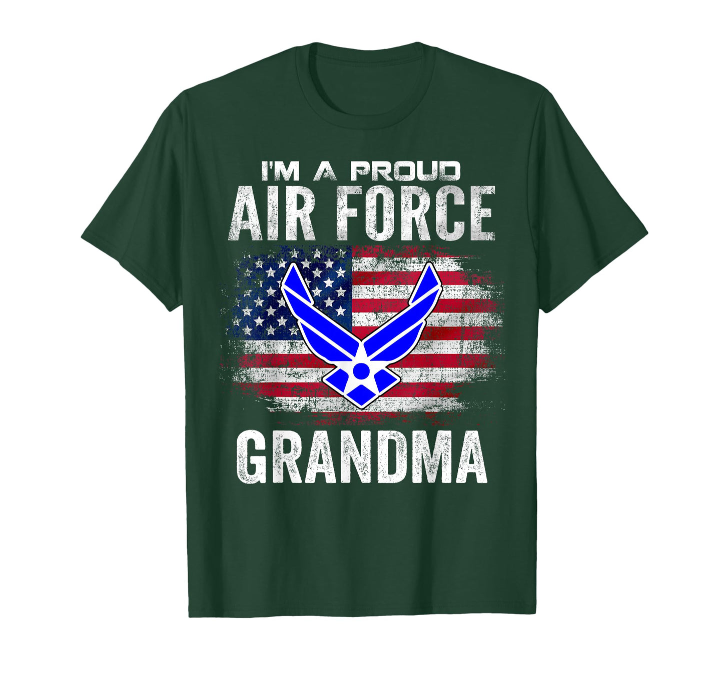 I'm A Proud Air Force Grandma With American Flag Gift T-Shirt