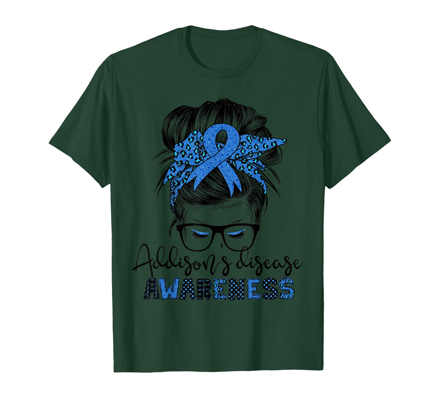 Addison's disease awareness messy hair bun T-Shirt