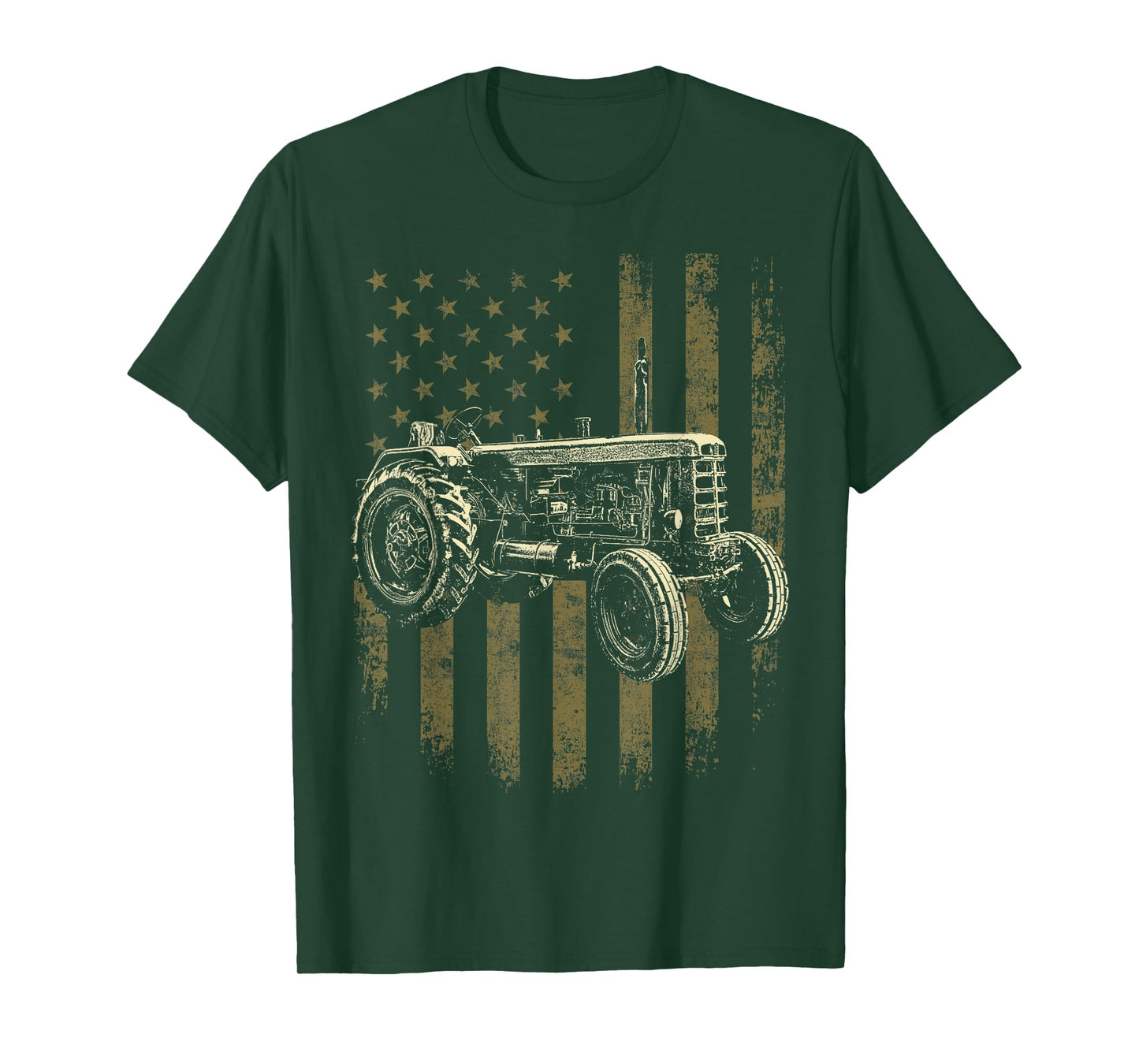 Patriotic Tractor American Flag Tractor Farm Gift Men Women T-Shirt