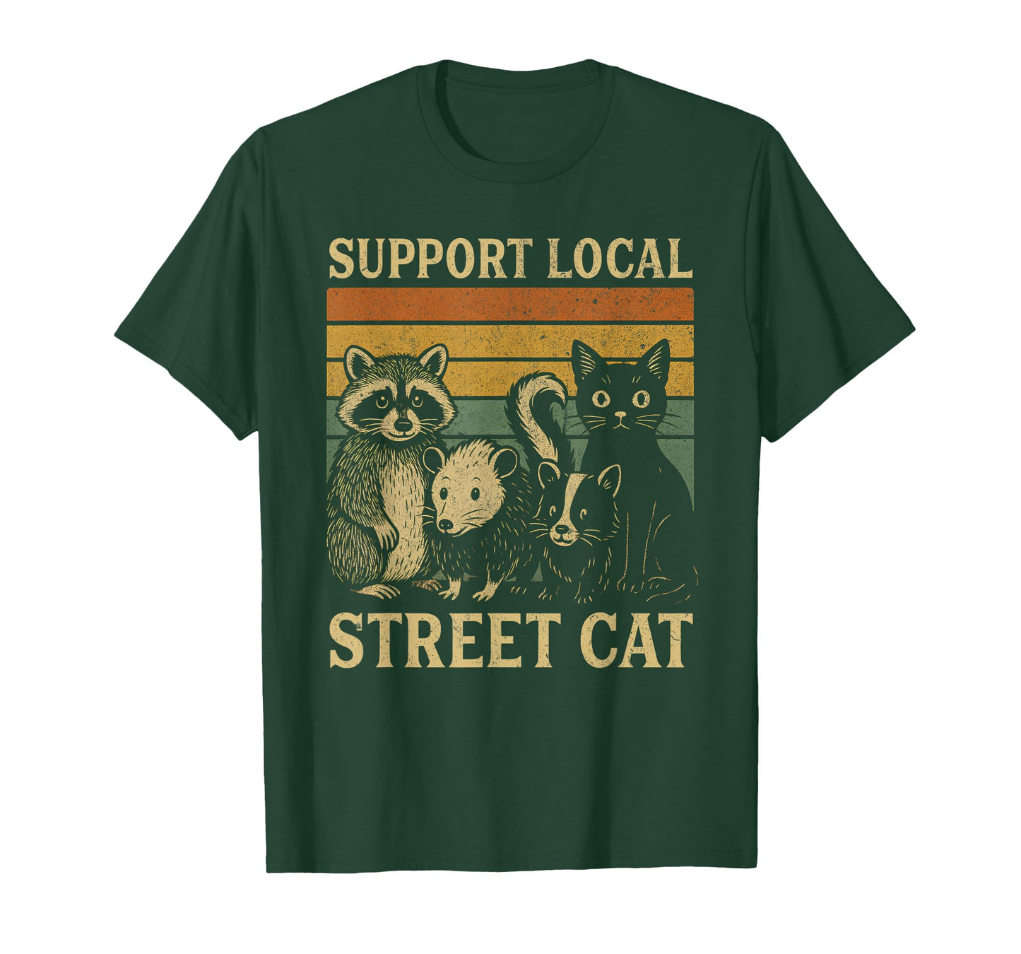 Support Local Street Cats Team Trash Opossum Raccoon Rat T-Shirt
