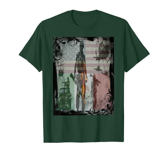 Mexican Flag American Flag Veteran T Shirt