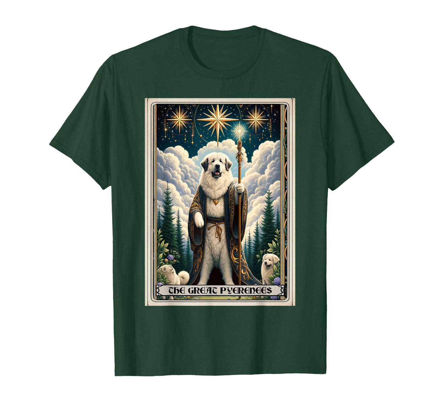 A Great Pyrenees Tarot Card Dog T-Shirt