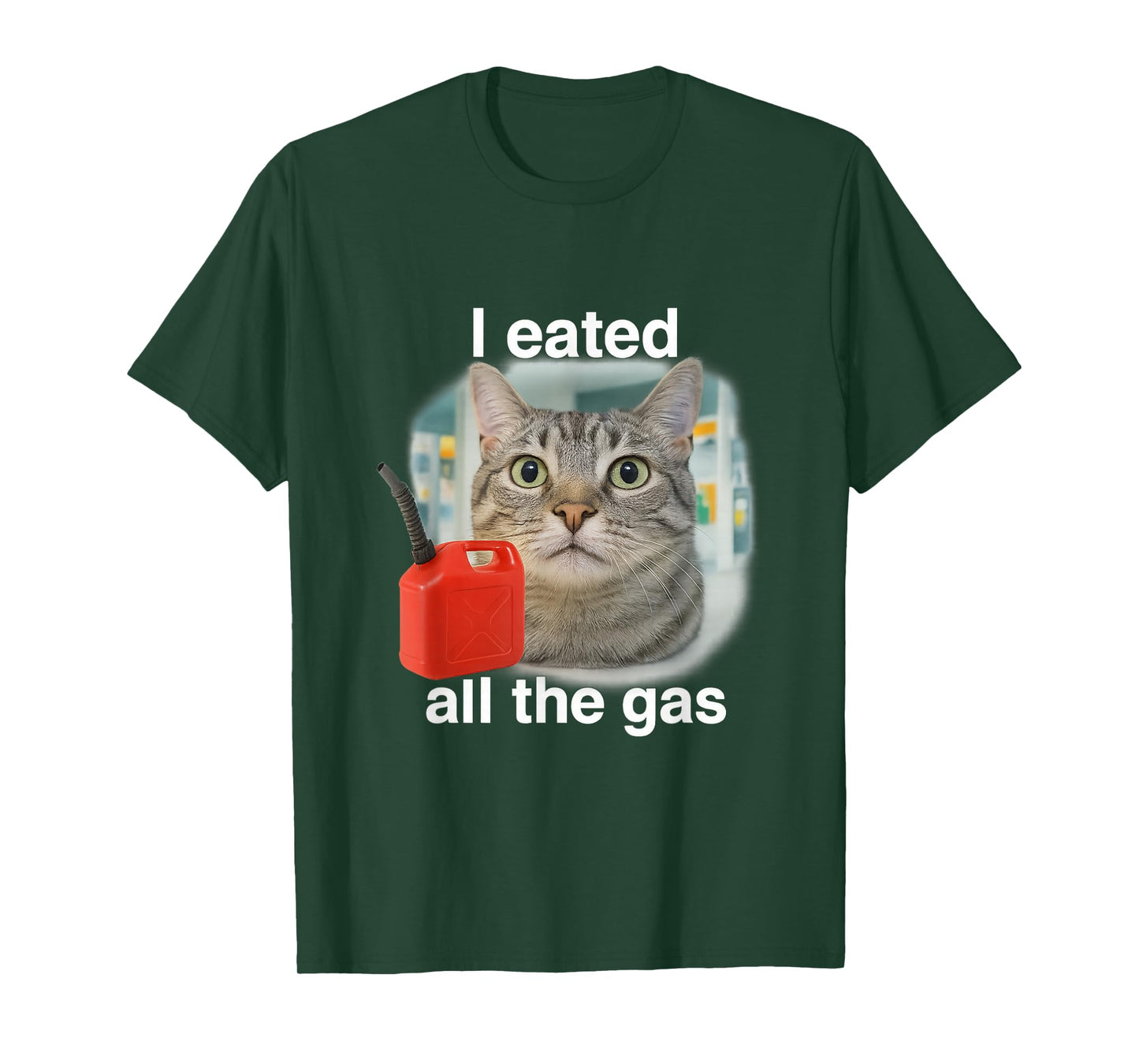I Eated Wanted All The Gas Funny Unhinged Cat Humor Gen Z T-Shirt
