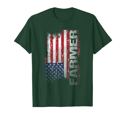 USA Flag Farmer T-Shirt, American Farmers Tee T-Shirt
