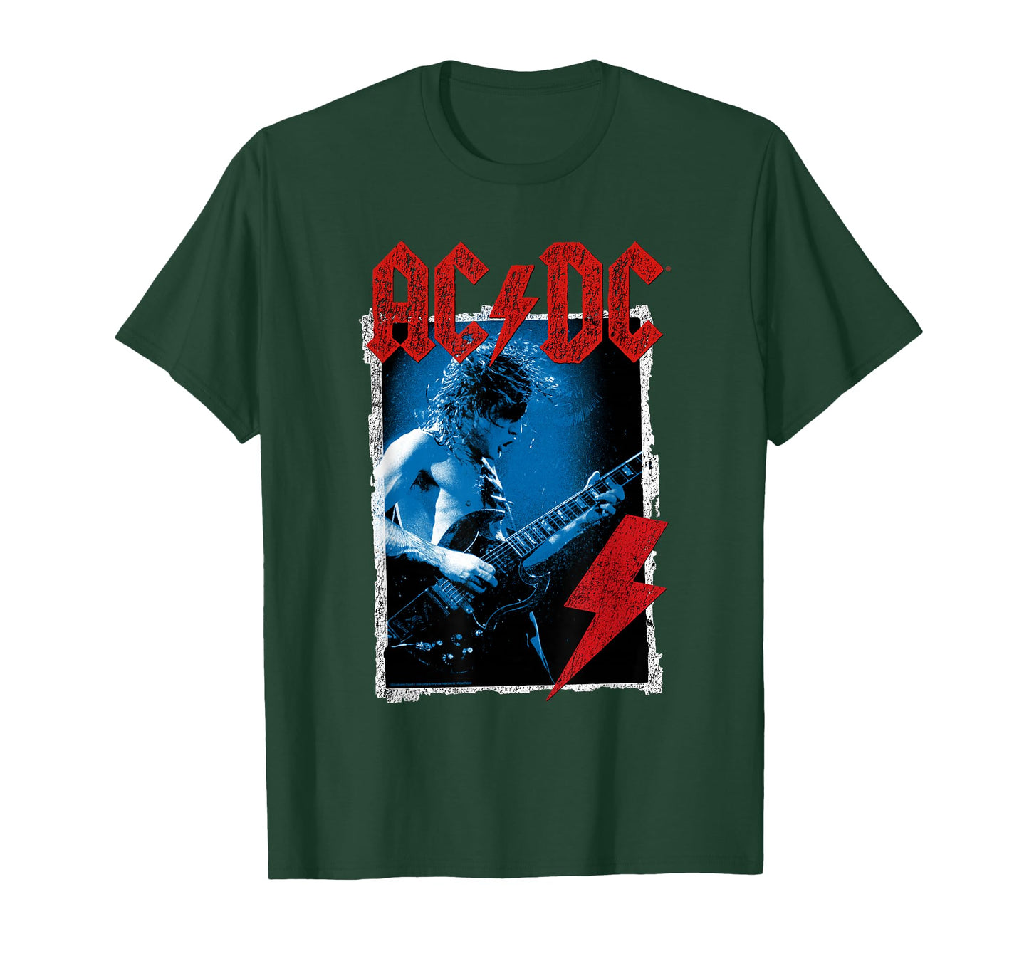 AC/DC Angus Young Blue Photo by Michael Putland T-Shirt