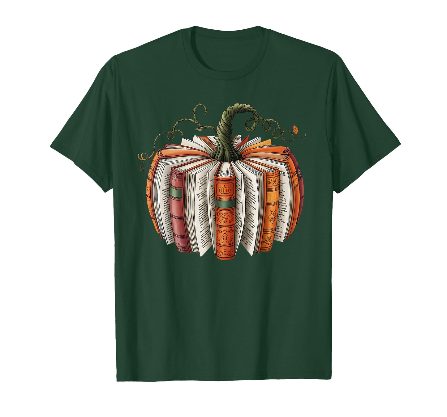 Vintage Book Pumpkin Autumn Fall Librarians Bookworm Teacher T-Shirt