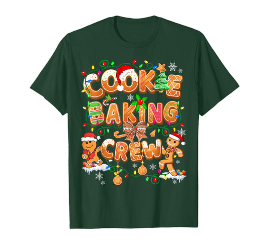 Cookie Baking Crew Gingerbread Cooking Lover Xmas Lights T-Shirt