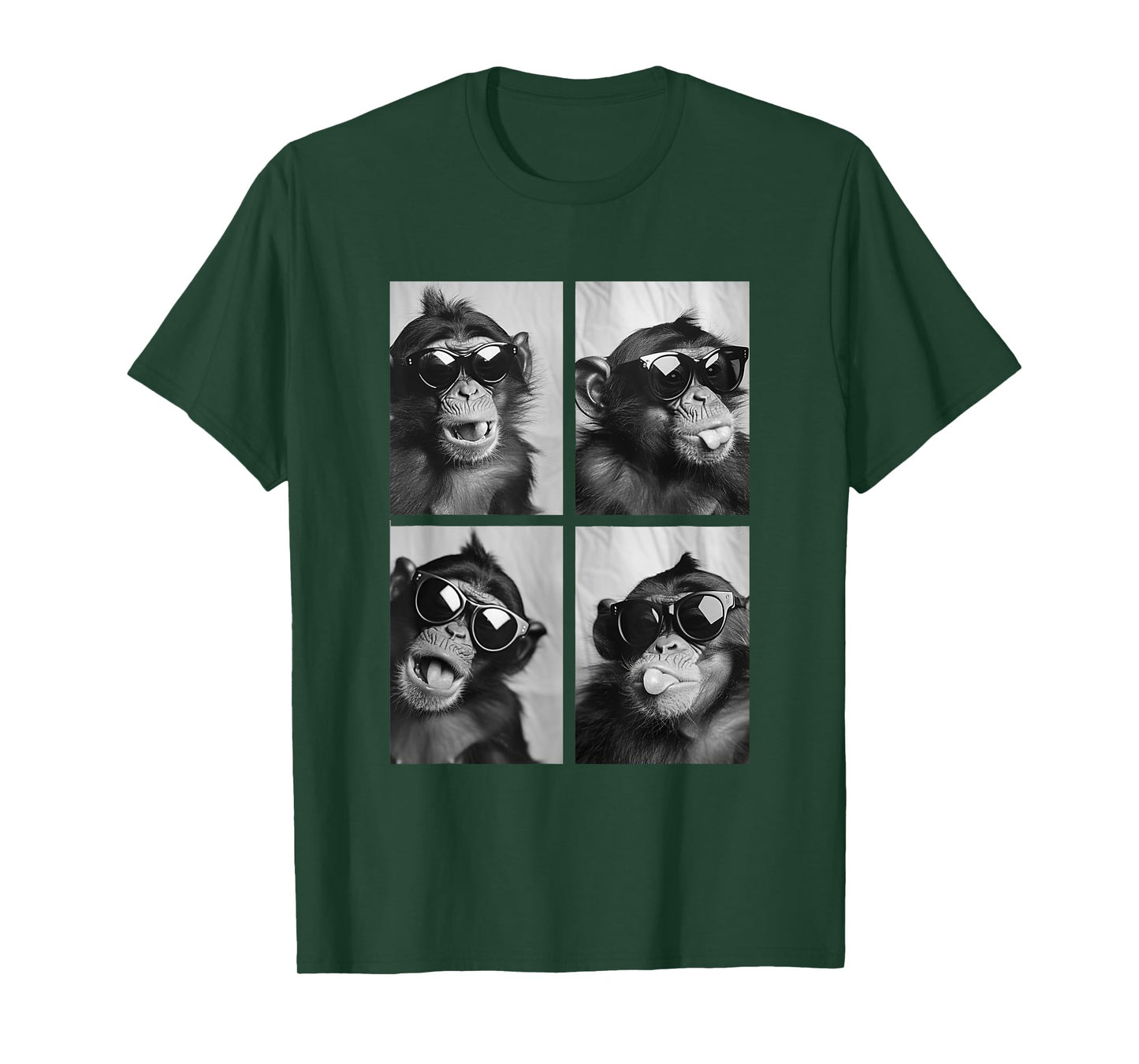Cute Monkeys with Sunglasses Cool Chimpanzees Photo Booth T-Shirt