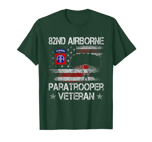 82nd Airborne Paratrooper Veteran Flag Tshirt, Veterans Day T-Shirt