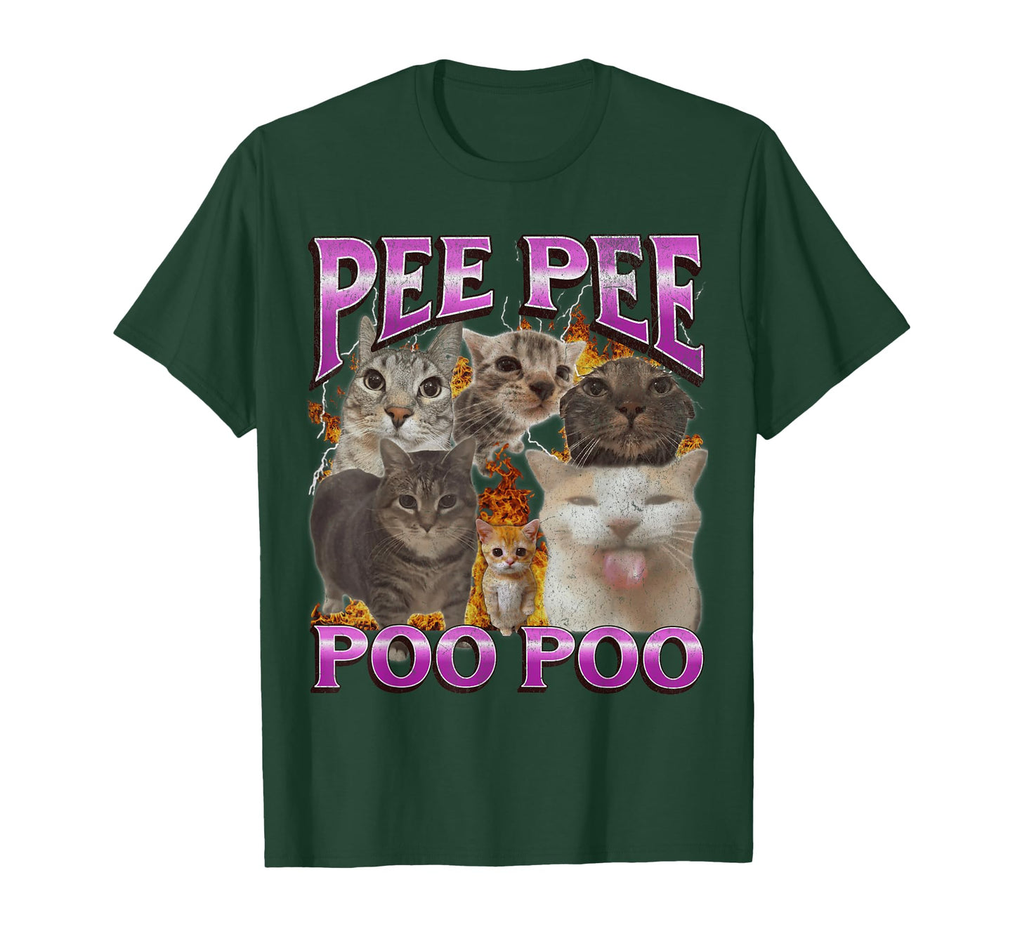 Pee Pee Poo Poo Funny Cat Meme Bootleg Graphic T-Shirt