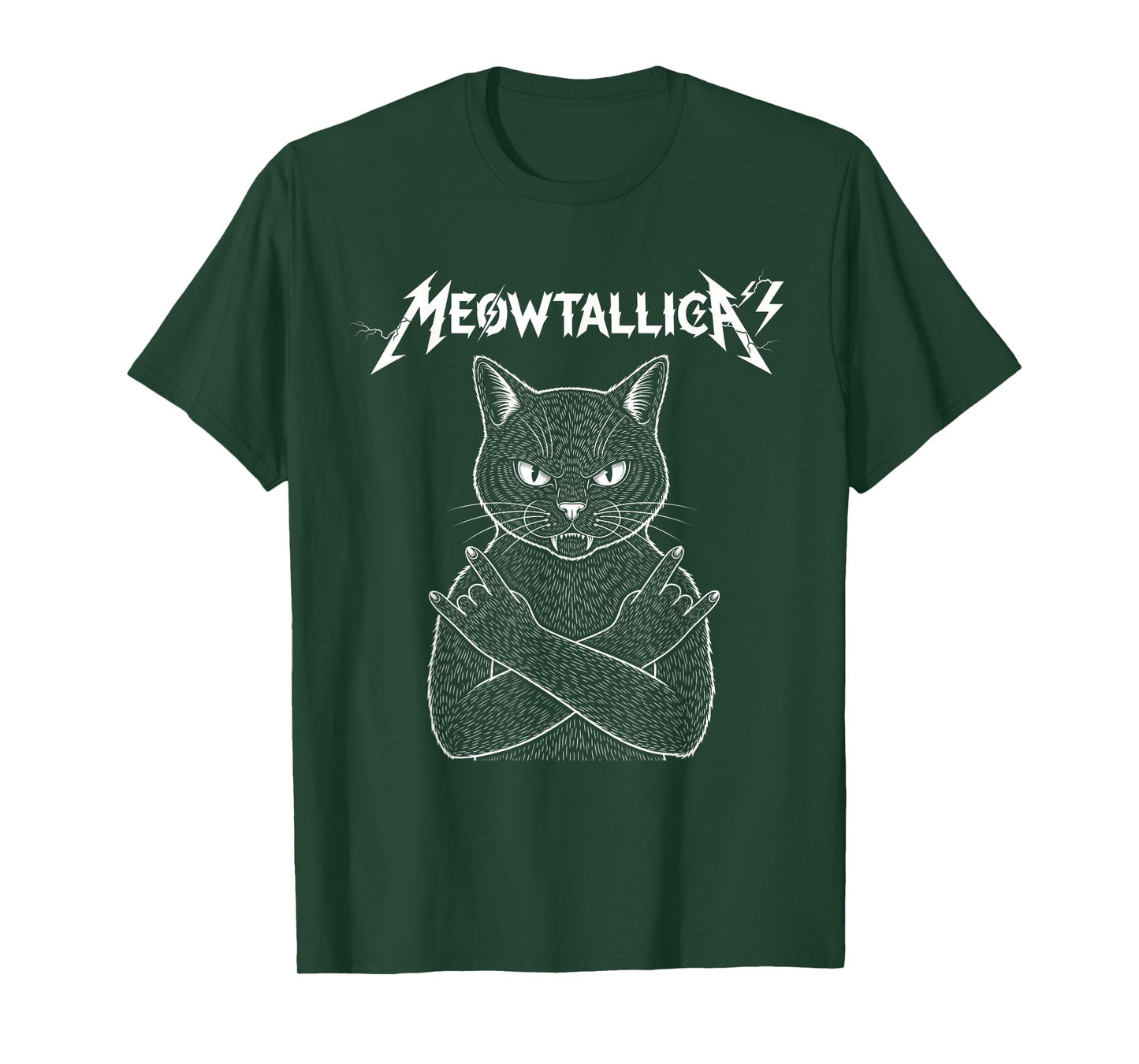 Meowtallica Cat Kitten Kitty Lover Thanksgiving Christmas T-Shirt