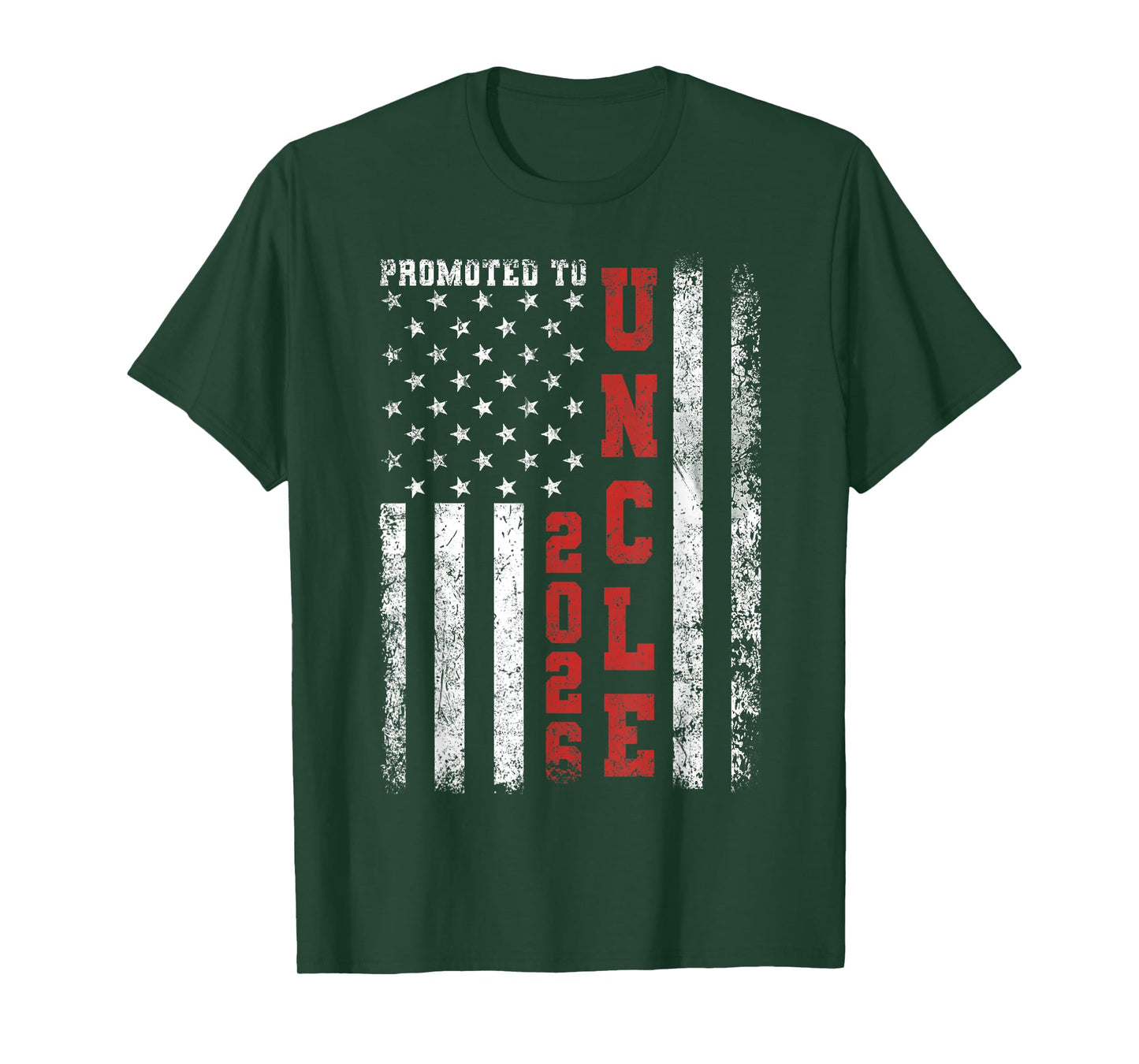 Promoted to Uncle 2026 American Flag T-Shirt