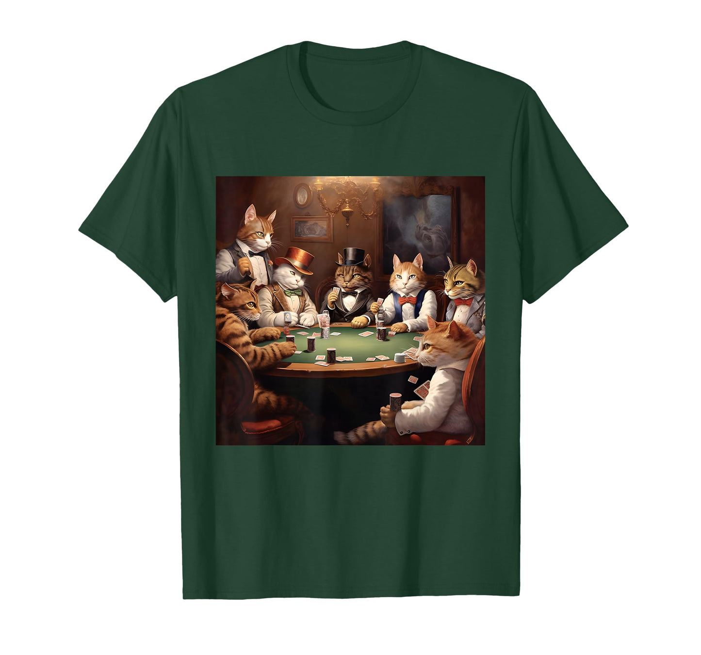Poker Cat Lover Casino Gambling Cats Playing Poker Cards T-Shirt, Small, Black