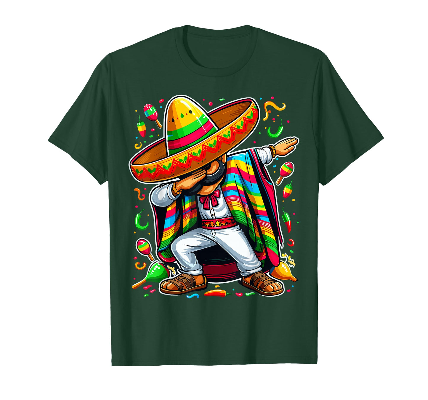 Dabbing Mexican Poncho Cinco De Mayo T-Shirt