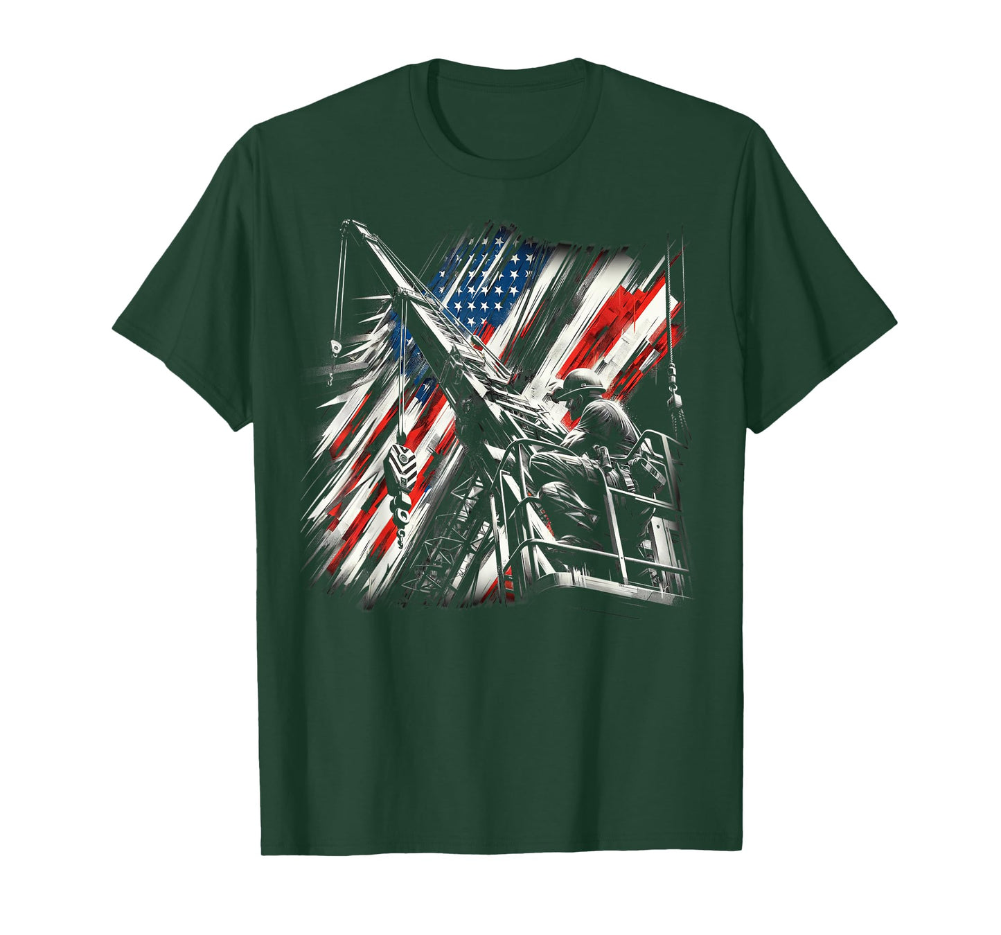 crane operator American Flag, crane operator T-Shirt