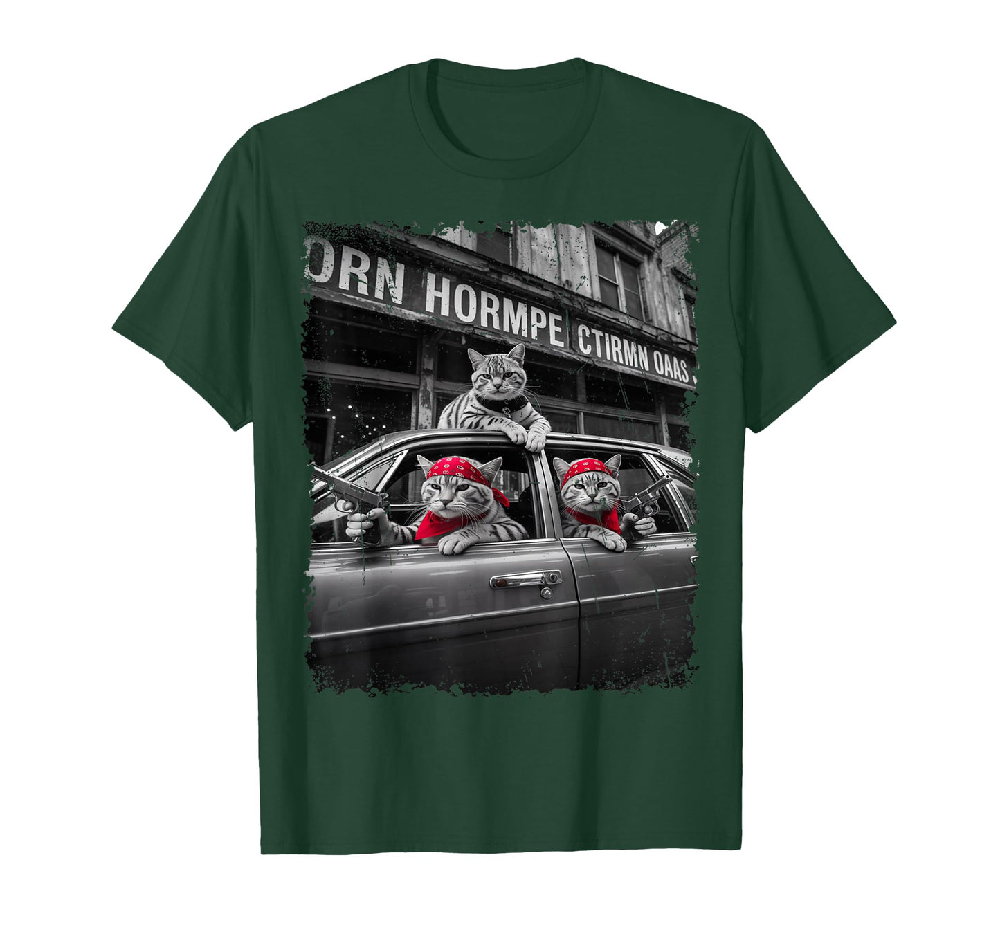 Funny Gangster Cats Street Cat Gang Meme GIFS for Men Wonen T-Shirt
