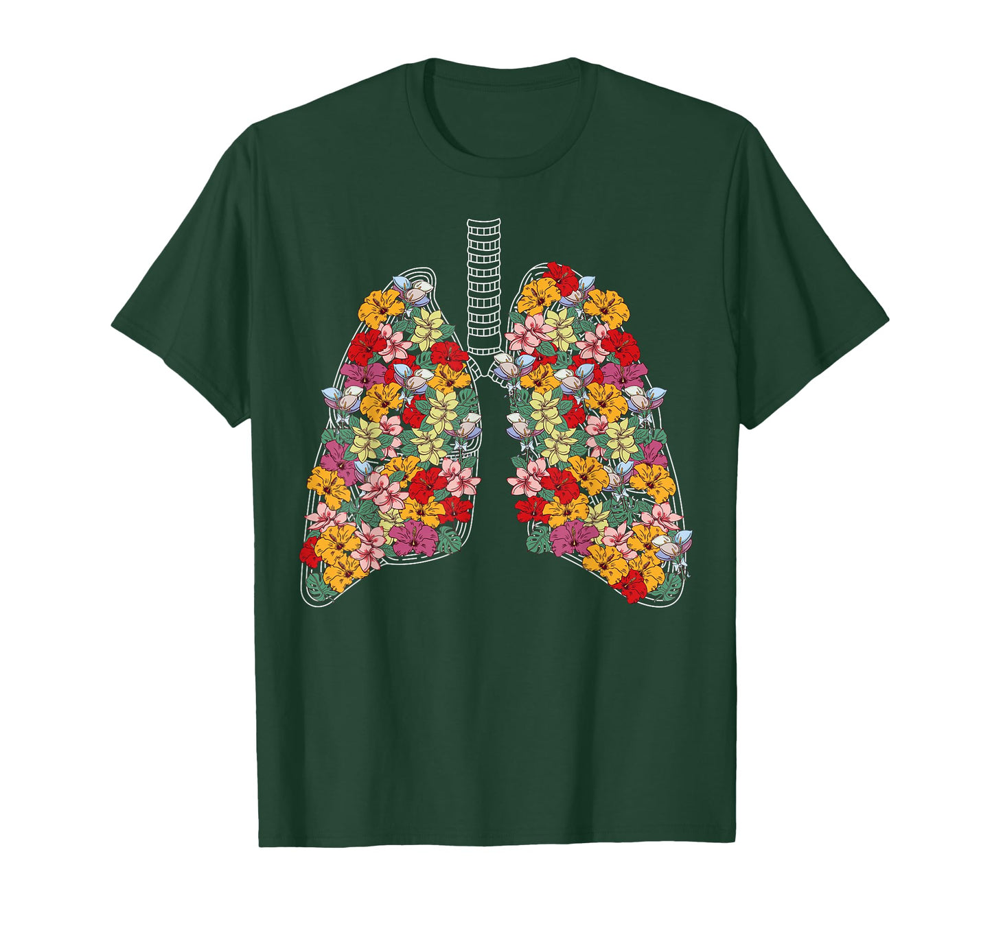 Anatomical Lungs Flowers Medical Science Anatomy Themed T-Shirt