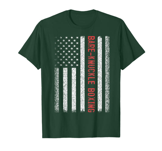 Bare-knuckle boxing American Flag 4th of July T-Shirt,Black,Small