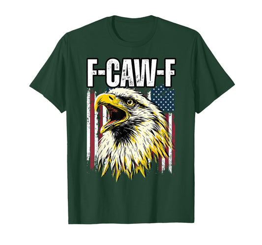 Funny Patriotic American Flag F-Caw-F Eagle T-Shirt