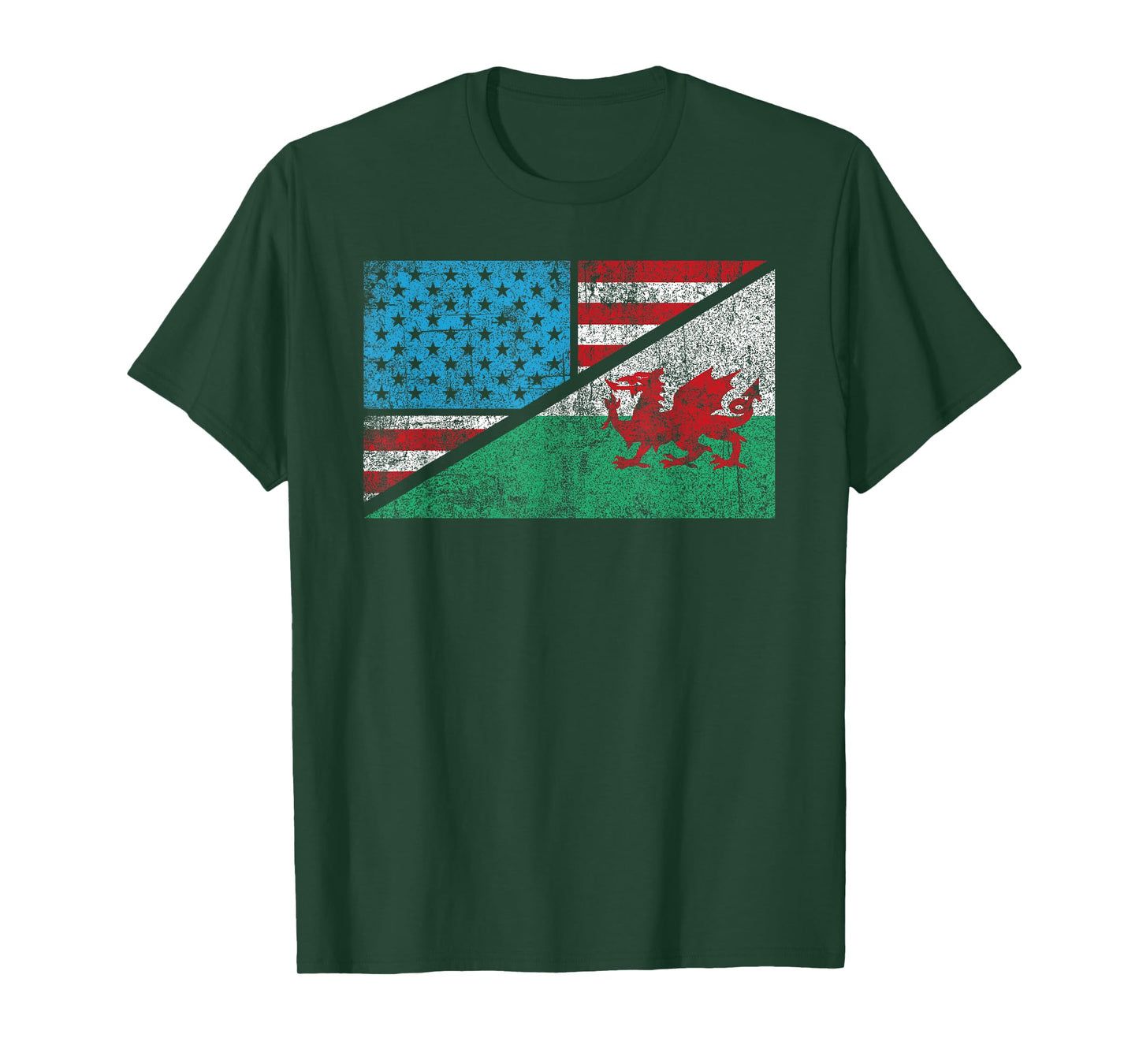 Welsh American distressed flag Wales US history heraldry T-Shirt