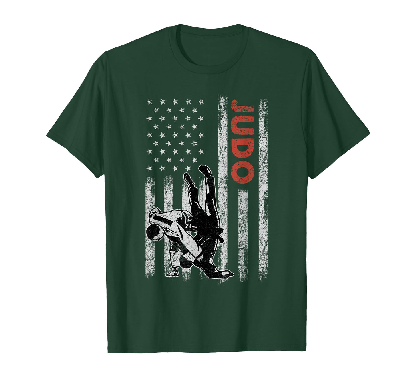 Judo Lovers Vintage American Flag 4th Of July Gift T-Shirt